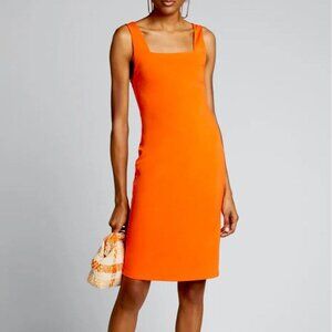 Alice and Olivia Addie Midi Dress in Monarch Orange Size 4